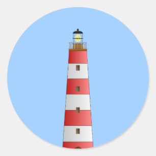 Stripe Lighthouse Runt Klistermärke