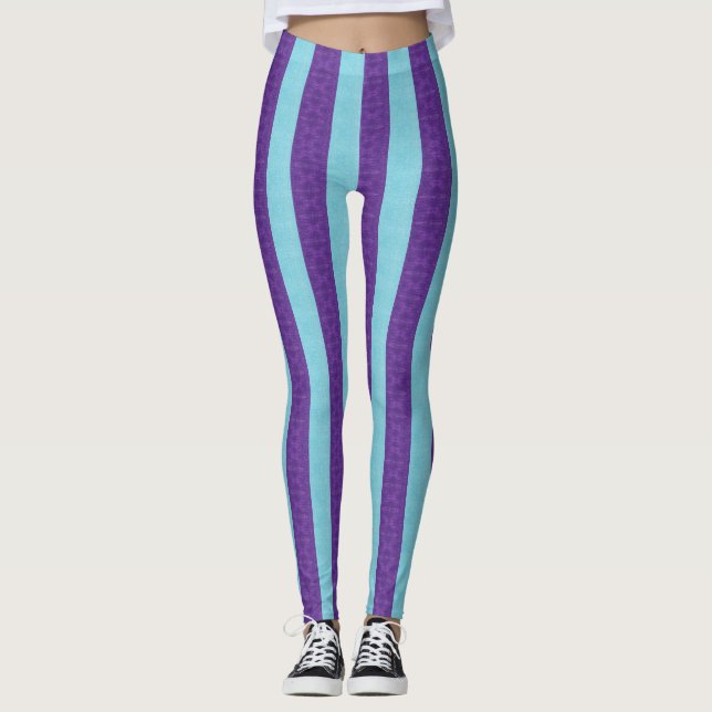 Stripe-lila Leggings (Framsida)