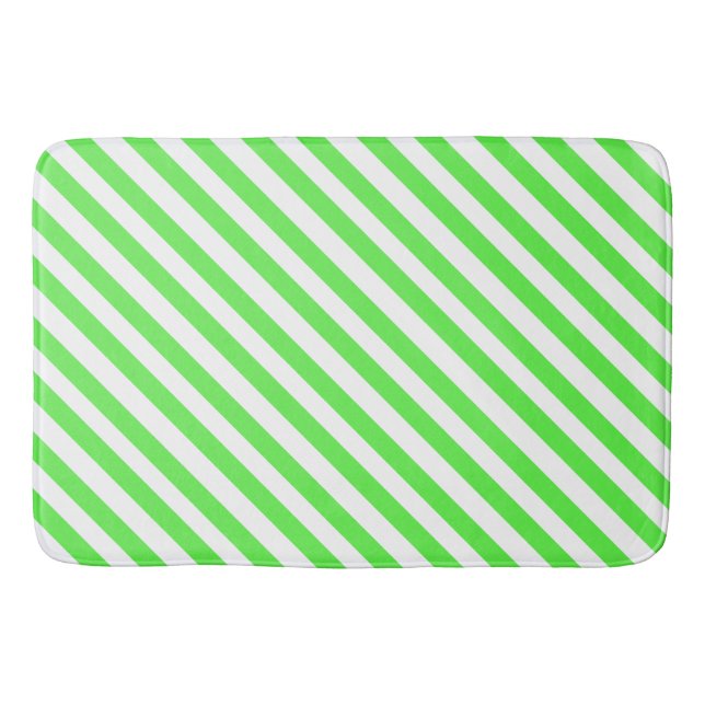 Stripe LIme Green and White Badrumsmatta (Framsidan)