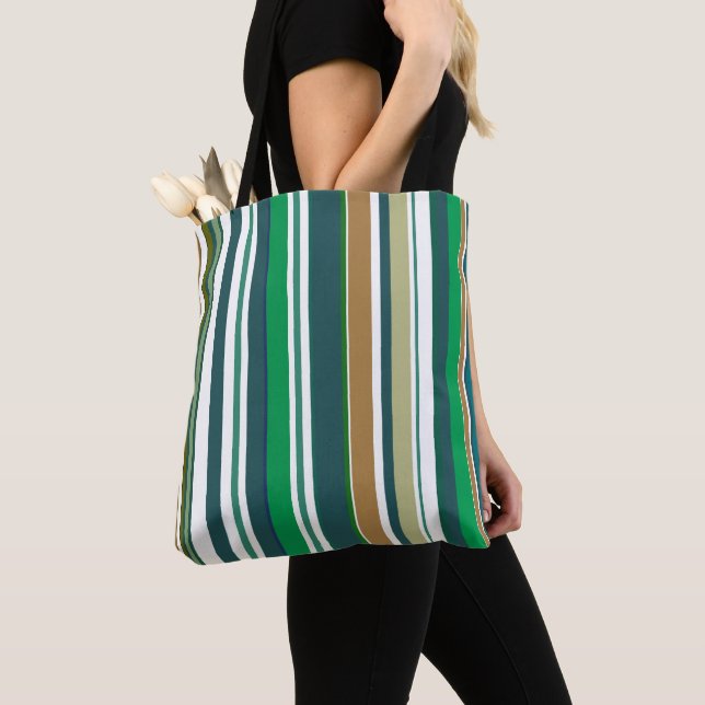Stripe Livsmedel Shopping Tote Bag Tygkasse (Närbild)