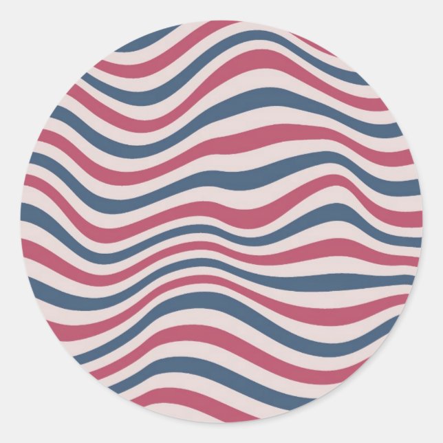 Stripe mönster 2 runt klistermärke (Framsida)