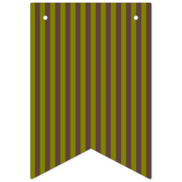 Stripe mönster i chokladbrun och oliv grönt vimplar