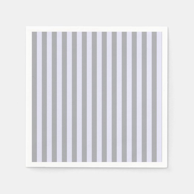 Stripe mönster i grått och lavender pappersservett (Framsidan)