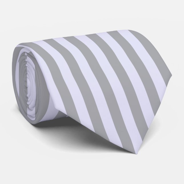 Stripe mönster i grått och lavender slips (Rullad)