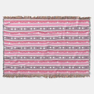 Stripe mönster med cirklar och ringar retro stil filt