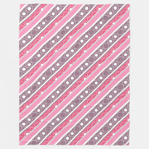 Stripe mönster med cirklar och ringar retro stil fleecefilt
