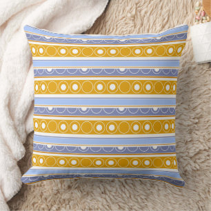 Stripe mönster med cirklar och ringar retro stil kudde