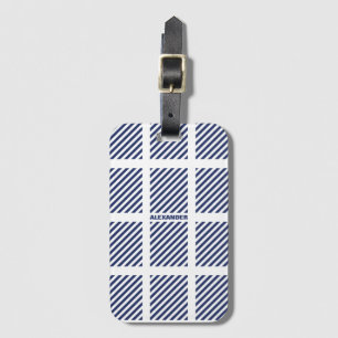 Stripe Mönster och Namn Bagagebricka