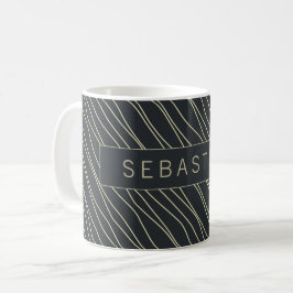 Stripe Mörk blått Mönster-Personligen Kaffemugg