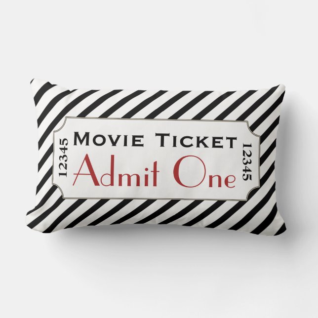 Stripe Movie Biljett Cinema Pillow Lumbarkudde (Framsida)