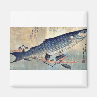 Stripe mullet Bora by Ando, Hiroshige Ukiyoe Magnet