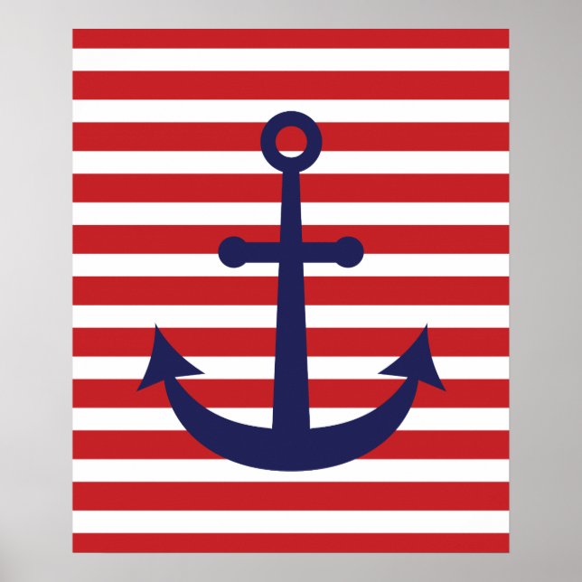 Stripe Nautical Anchor Poster (Framsidan)