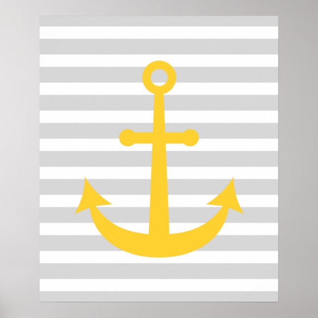 Stripe Nautical Anchor Poster (Framsidan)