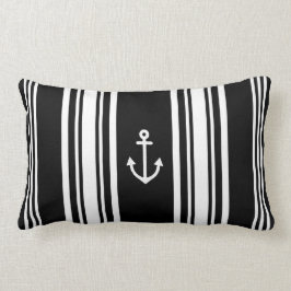 Stripe Nautical Black Dekorativ kudde