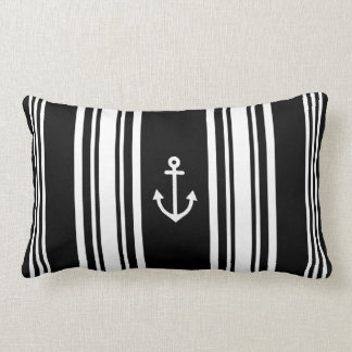 Stripe Nautical Black Dekorativ kudde