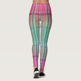 Stripe New Tartan Aqua Rosa Leggings