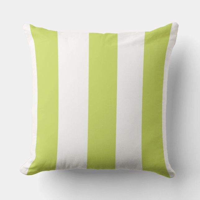 Stripe Olive och White Kudde (Framsida)