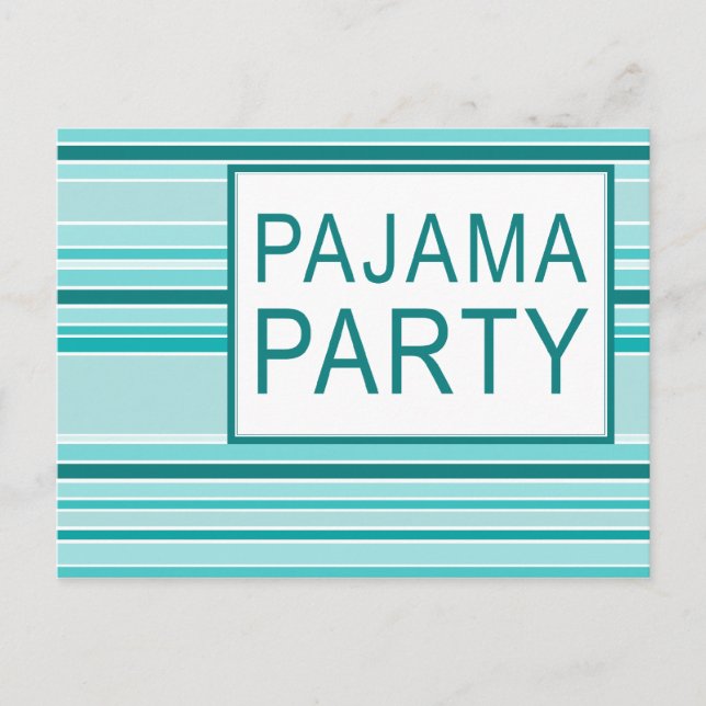 stripe Pajama party Inbjudan Vykort (Framsida)