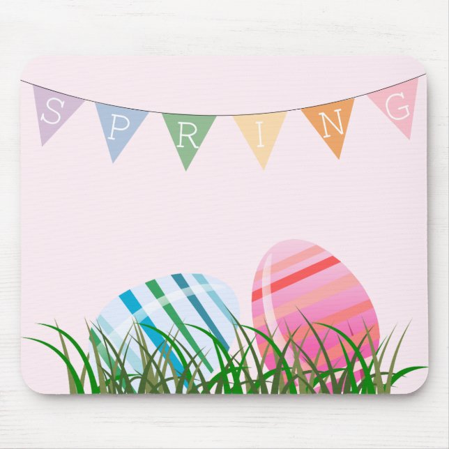 Stripe Påskäggs Lavender Mousepad Musmatta (Framsidan)