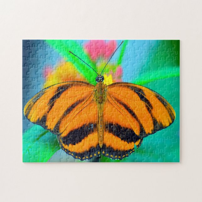 Stripe Passion Flower Butterfly Pussel (Horisontell)
