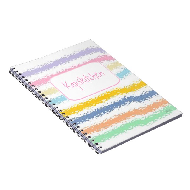 Stripe Pastels SG-anteckningsbok Anteckningsbok Med Spiral (Högra Sidan)