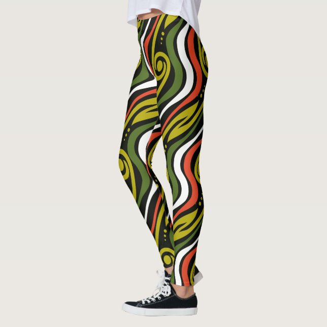 stripe pattern leggings (Vänster)