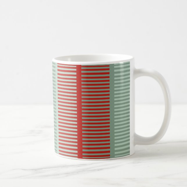 Stripe Red och Grönt Mönster Kaffemugg (Höger)