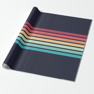 Stripe Retro Rand Mönster Presentpapper
