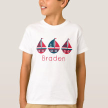 Stripe-segelbåtar Personlig T-Shirt