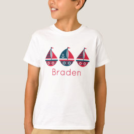 Stripe-segelbåtar Personlig T-Shirt