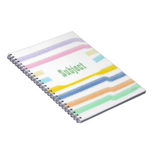 Stripe Subjekt Anteckningsbok Med Spiral