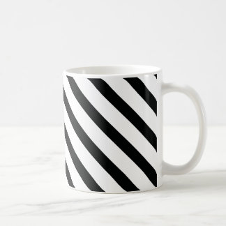 Stripe (svartvitt) | Diagonal) Storlek Anpassnings Kaffemugg