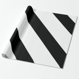 Stripe (svartvitt) | Diagonal) Storlek Anpassnings Presentpapper