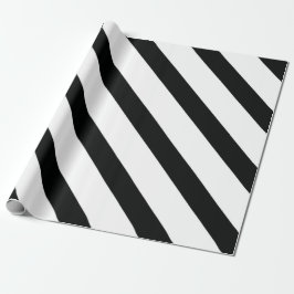 Stripe (svartvitt) | Diagonal) Storlek Anpassnings Presentpapper