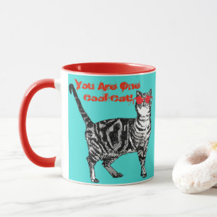 Stripe Tabby katt du är en Coola Cat Mugg