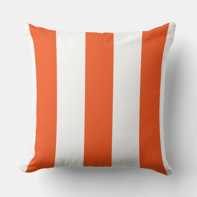 Stripe Tangerine och White Kudde (Framsida)