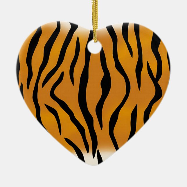 Stripe Tiger Mönster Julgransprydnad Keramik (Framsidan)