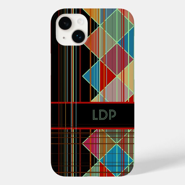 Stripe-triangelformer med Initialer på svart (Baksida)