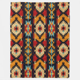 Stripe Tribal Art Mönster Fleecefilt