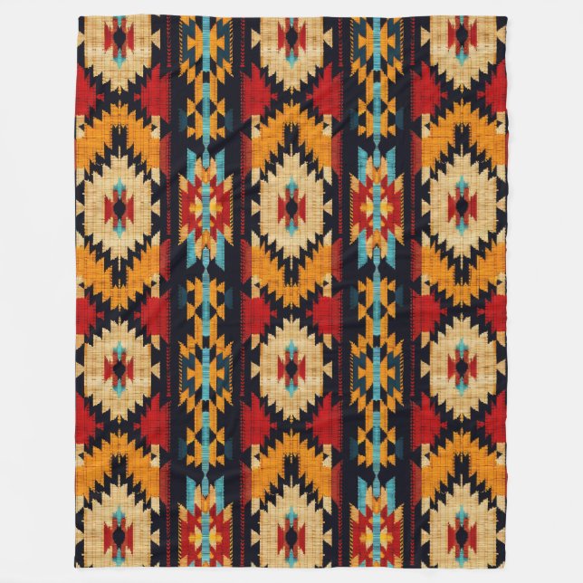 Stripe Tribal Art Mönster Fleecefilt (Framsidan)