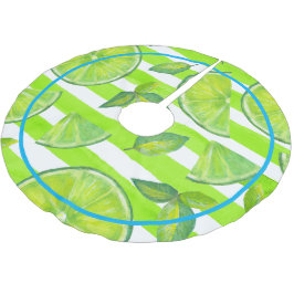 Stripe Watercolor Lime & Neon Blue Julgransmatta Borstad Polyester