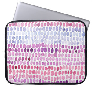 Stripe Watercolor: Rosa Grått Polka Laptop Fodral