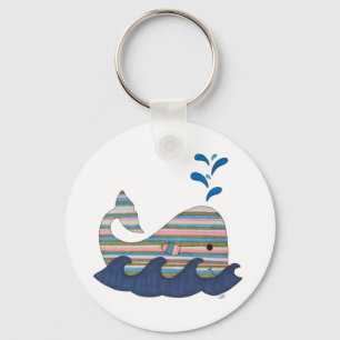 Stripe Whale Keychain Nyckelring