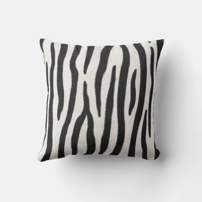 Stripe.Zebra Päls Realistic Exotic Animal Print Kudde (Baksida)