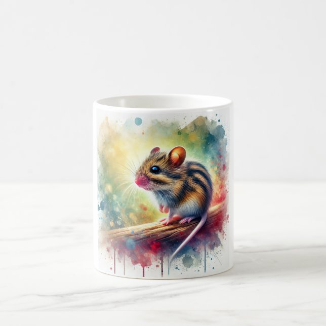Striped Back Mouse 060724AREF114 - Watercolor Kaffemugg (Center)