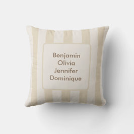 Striped Beige Anpassade Family Dekorativ kudde