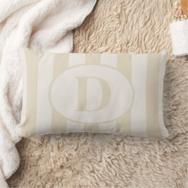 Striped Beige Benvitt Anpassade Lumbar Pillow Lumbarkudde