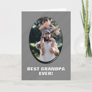 Striped Best Grandpa Aldrig Photo Far's Day Kort