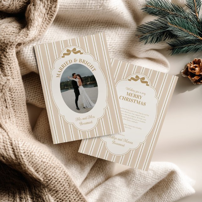 Striped Christmas Card with Photo Julkort (Skapare uppladdad)