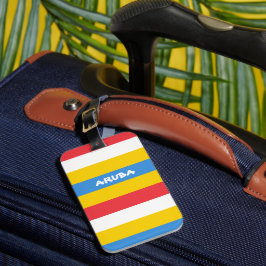 Striped Colors of Aruba Flag Bagagebricka